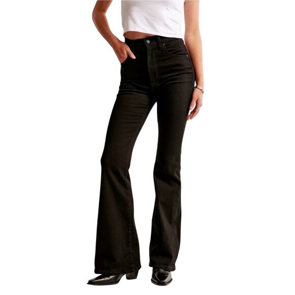 Abercrombie & Fitch | The Ultra High Rise Black Flare Jeans - Picture 1 of 4